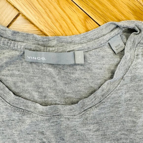 Vince T-Shirt Heather Grey Pima Cotton Size Small - Picture 2 of 5